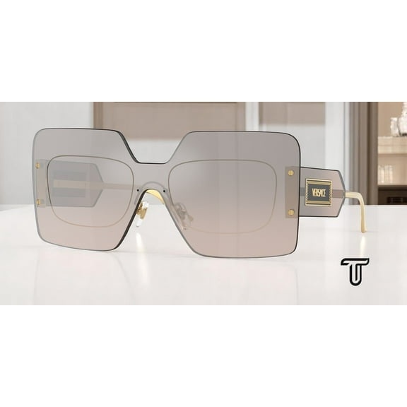 VERSACE VE2277 10026I Turquoise Brown Grad Grey Mir Silver 42 Women's Sunglasses