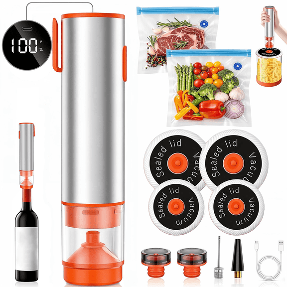 GOLDLEMON Cordless Handheld Vacuum Sealer for Mason Jars, Food Bags and Wine Bottles, with Visible Moisture Tank and Inflation Accessories