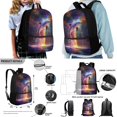 thumbnail image 2 of ZUXONGSY Dolphin Galaxy Print Backpack Set for Girls Boys 4 PCS School Bookbag for Kindergarten Elementary Preschool Middle Kids Schoolbags with Lunch Box Pencil Case and Water Bottle Holder Set, 2 of 6