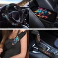 thumbnail image 3 of Uorisanigo Butterfly Skull Interior Accessories 18 Packs, Full Set Car Seat Covers+Steering Wheel Cover+Center Console Pads+Seatbelt Covers+Coasters+Keychain+Headrest+Gear Shift & Handbrake, 3 of 7