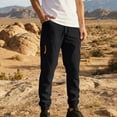thumbnail image 3 of Tsivenald Mens Cargo Jogger Pants Elastic Waist Drawstring Zipper Pockets Work Pants Lightweight Outdoor Casual Cuffed Work Trousers, 3 of 9