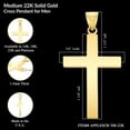thumbnail image 3 of 22K Gold Men's Medium Polished Cross Pendant, 3 of 4