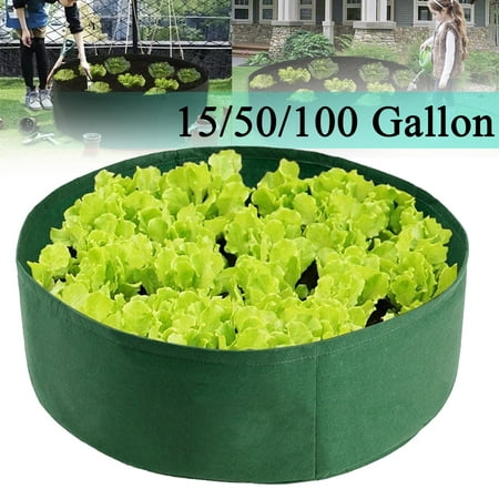 15/50/100 Gallon Round Fabric Plant Container Planter Bag Garden Flower Vegetable Box Grow Planting Bag Pouch Pot