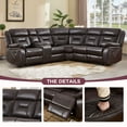 thumbnail image 4 of Bonzy Home 5‑Seat Reclining Chair Sofa with Center Console, Hidden Storage & Cup Holders Couch for Living Room & Meeting Room, 4 of 9