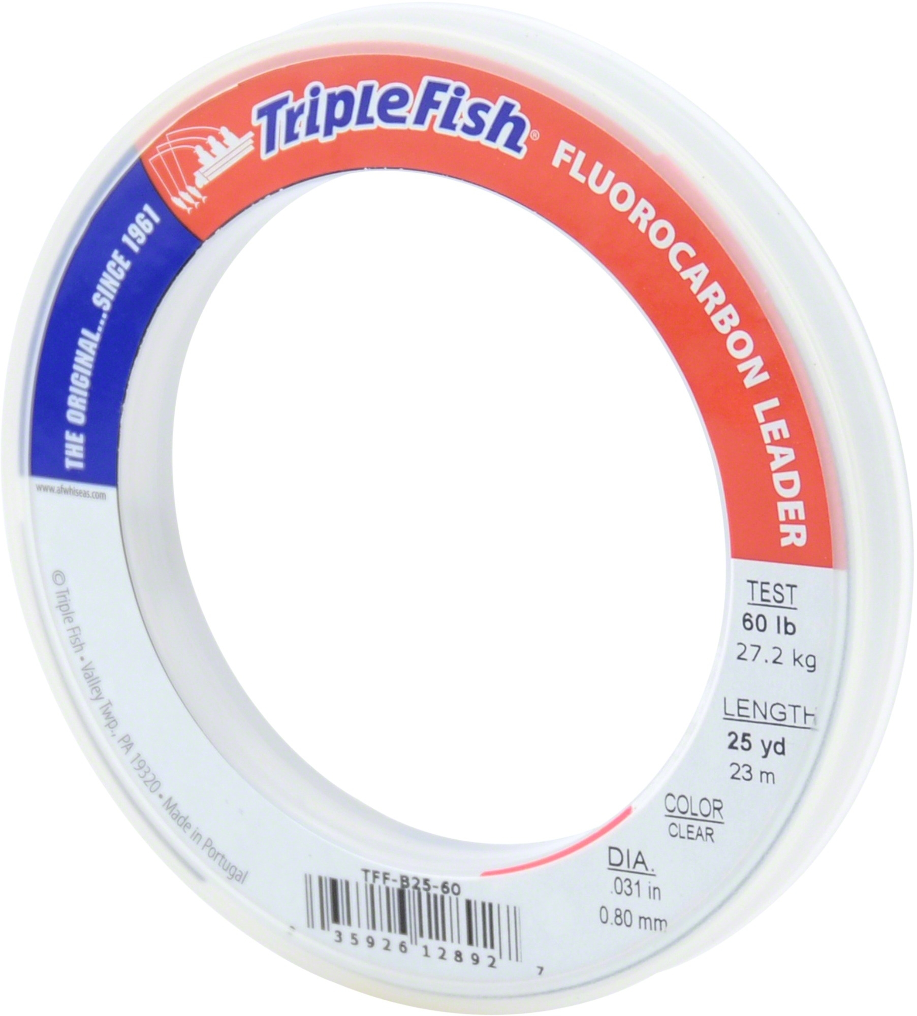 Triple Fish TFFB2560 Fluorocarbon Leader 60 lb 27.2 kg test 0.031