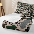 thumbnail image 4 of Manfei Woodland Wildlife Quilt King,Rustic Camouflage King Coverlet Set,Brown Green,3pcs, 4 of 7