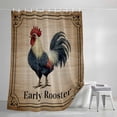 thumbnail image 4 of Early Rooster Extra Long Shower Curtain Set, Waterproof Shower Curtains for Bathroom, Brown Spring Farmhouse Vintage Chicken Washable Fabric Bath Curtain for Bathtub with Hooks 72x96 Inches, 4 of 9