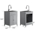 thumbnail image 4 of Ktaxon 24-Inch Laundry Sink with Cabinet and Pull-Out Sprayer Faucet, Stainless Steel Utility Sink with Cabinet, Grey Cabinet with Sink for Laundry & Utility Room, Kitchen, Bathroom, Basement, 4 of 8