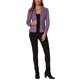 thumbnail image 2 of Blazer Casual de Manga Larga con Botones de Ante Sintético para Mujer Inspire Chic, Abierto al Frente, con Cinta Ajustable, Color Gris Púrpura, 2 of 4