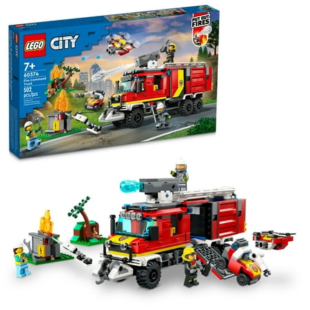 UPC: 0673419375115 | LEGO City Fire Command Unit 60374  Rescue Fire Engine Toy Set  Ultramodern Truck with Land and Air Drones  Emergency Vehicle Toys for Kids Ages 6 Plus