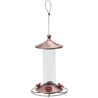 Comedero para pájaros Perky-Pet Hummingbird, cobre/vidrio, 350 ml, 4 puertos