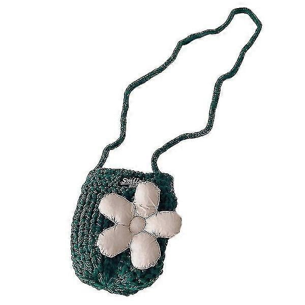 Floral Knitted Small Baby Shoulder Bag Girl's Wool Crossbody Bag