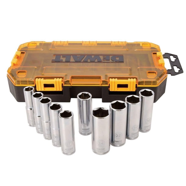 Juego de enchufes DEWALT DWMT73815, transmisión métrica, profundidad, 1/2, 10 piezas
