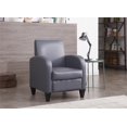 thumbnail image 3 of Nathaniel Home David Gray PU accent chair with solid wood legs and frames, 3 of 5