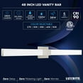thumbnail image 6 of Luxrite LED Bathroom Vanity Light Fixtures Square 48 Inch Brushed Nickel 5 CCT 2700K-5000K 38W 2800 Lumens Dimmable, 6 of 7