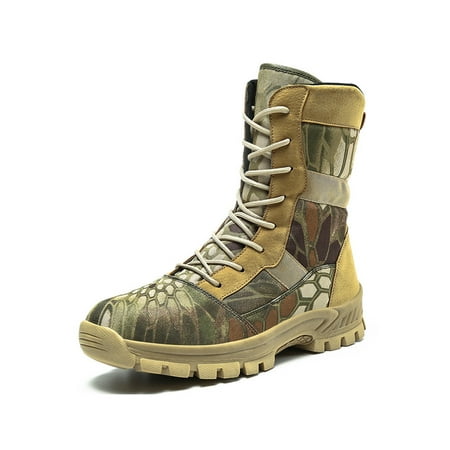 

Rotosw Men Combat Boots Army Military Boot Tactical Hiking Shoes Lightweight Desert Outdoor Shoe Trekking Breathable Camouflage 7.5