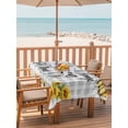 thumbnail image 2 of Outdoor Tablecloth with Umbrella Hole for Patio/Picnic/Party/Camping, Spring Sunflowers Waterproof Table Cloth Rectangle Table Cover Washable, Summer Blooms Flowers Bees Grey Check (60"x 120"), 2 of 8