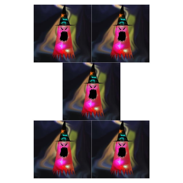 Wosthever El sombrero con luces LED para vacaciones de Halloween que brilla intensamente HD5 se puede usar en la cabeza o como colgante, sombrero Type3 NO3