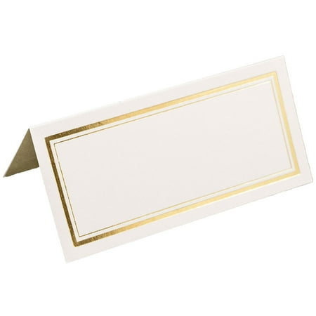 jam paper foldover table placecards 2 x 4 1 2 ivory with gold