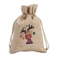 thumbnail image 2 of Vikakiooze 2022 Christmas Printed Linen Gift Bag Santa Backpack Candy Bag Apple Bag 1PC, 2 of 6