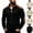 01# Black, variant on Men's Button-Up Sweater Long Sleeve Pullover with Leather-Look Patches and Button-Down Collar, , Relaxed Fit S-3XL