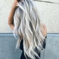 thumbnail image 4 of Ladies Full Wigs Hair Long Way Gray Siler Wig Synthetic Hair, 4 of 14