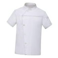 thumbnail image 4 of Men Women Chef Jacket Short Sleeve Top Cooker Comfortable Catering Shirt Uniform White 2XL, 4 of 8