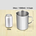 thumbnail image 5 of Medidora Grande de Acero Inoxidable, Medidora de Metal Líquido con Asa, 34 Oz / 1000 Ml / 4 Tazas, 5 of 5