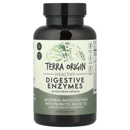 Terra Origin Healthy Digestive Enzymes, 60 Vegetarian Capsules