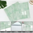 thumbnail image 5 of ABCISI 10 Sheets Subway Tile Peel and Stick Backsplash, 12”×12”Light Green Self Adhesive Wall Tiles Stick on Back Splash for Kitchen,Bathroom,Camper, Easy to Clean and Resistant to Water, Oil, Heat, 5 of 12