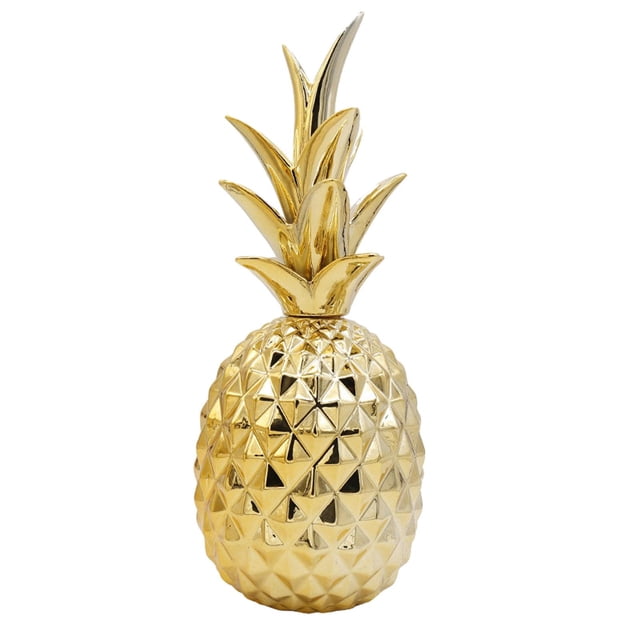 yuksok Ceramic Pineapple Decor Adornment Artificial Art Statue for Home Shelf Decor