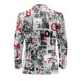 thumbnail image 6 of HELLHERO Fashion Suit Separates Coat, Music Newspaper Illustration Polyester Slim Fit Men's Suit Jacket for Business Casual Prom, 6 of 8