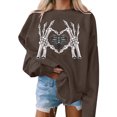 thumbnail image 4 of Sudadera para mujer Sudaderas de cuello redondo Festival Moda Otoño Impreso Blusa de manga larga suelta Casual Pullover Tops Sudadera Odeerbi ODB-5, 4 of 5