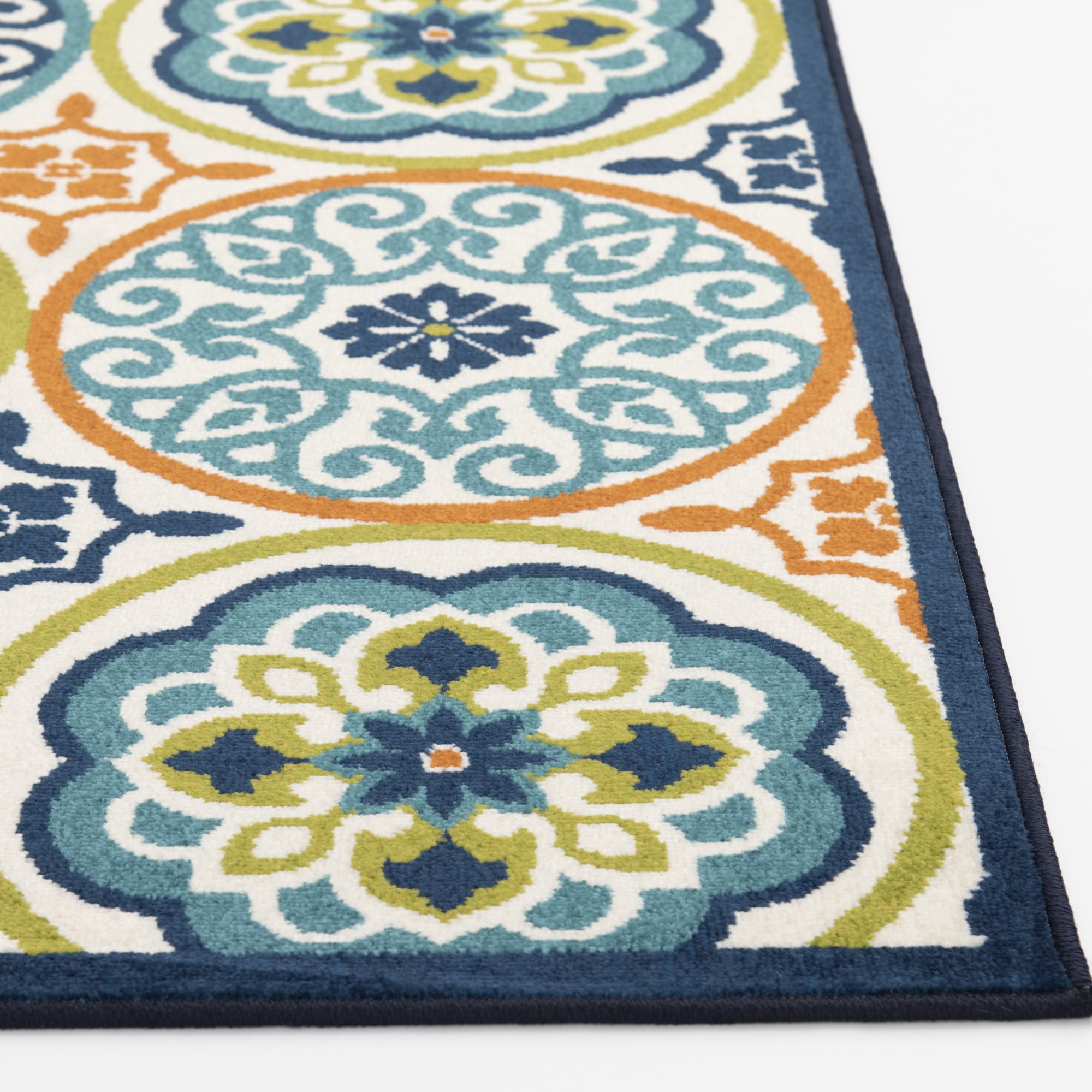 Loomaknoti Terrace Tropic Nerleno 9' x 12' Geometric Indoor/Outdoor Area Rug , Blue/Orange