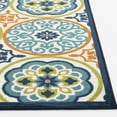 thumbnail image 5 of Loomaknoti Terrace Tropic Nerleno 8' x 10' Geometric Indoor/Outdoor Area Rug , Blue/Orange, 5 of 9