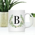 thumbnail image 2 of Koyal Wholesale Ceramic Coffee Mug, Garden Green Monogram Initial Letter B, 2 of 5