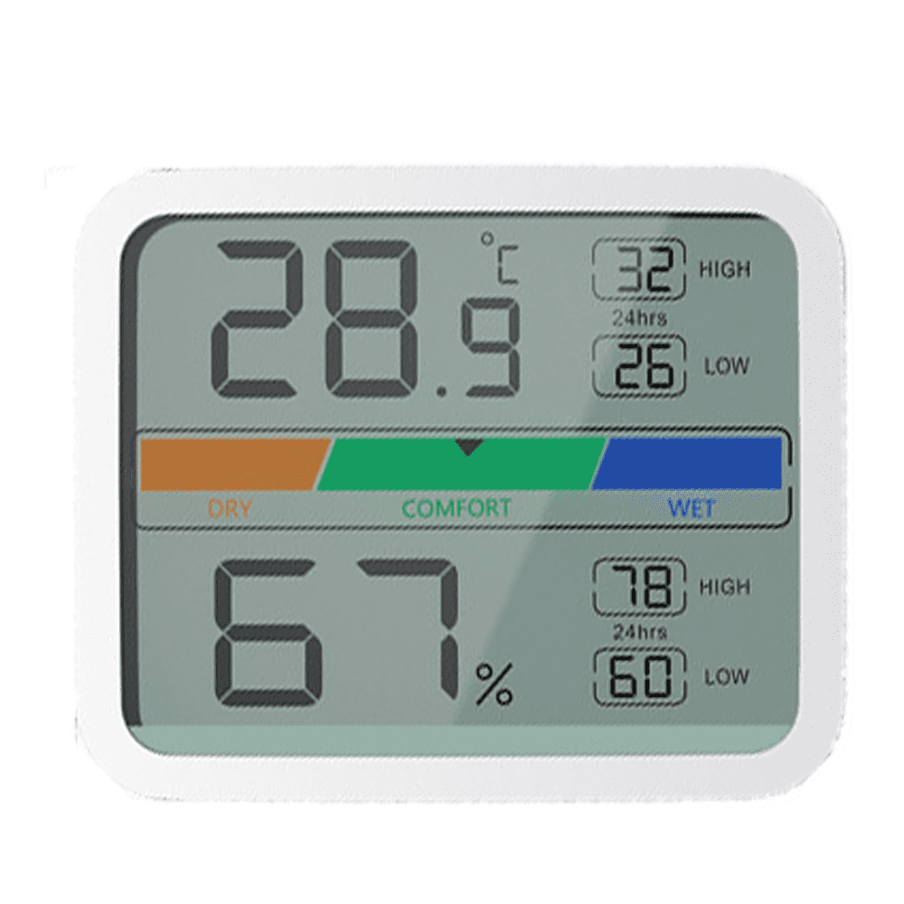 Indoor Thermometer Hygrometer - Digital Humidity Humidity Gauge Accurate  Temperature Monitor Max/min Records, Lcd Backlight Clock, Comfort Icon For  Ho