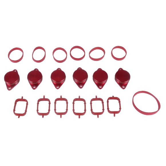 Miulika 6 Set Gaskets 33mm Swirl Flap For E46 E60 E61 E65 E90 E91 320d - Red, as described