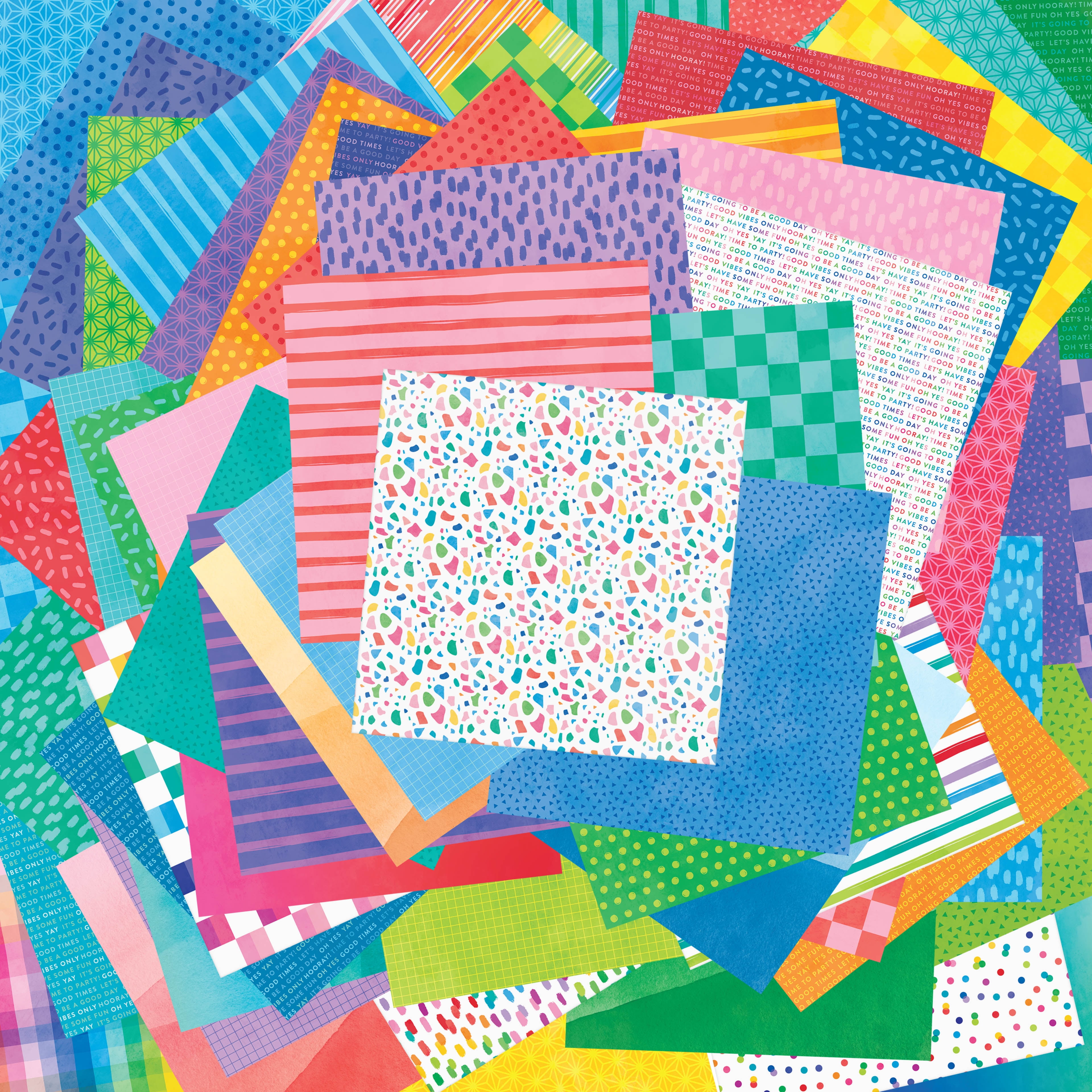 12" x 12" Bright Rainbow Paper Pad by Recollections - Premium Scrapbook & Crafting Paper for DIY Projects - Card Making - & Decorative Arts - 180 Sheets