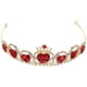 thumbnail image 4 of Corona de pelo de cristal rojo retro tocado de novia tocado de tiara de diamantes de imitación, 4 of 8