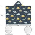 thumbnail image 3 of Wearable Blanket,DarkBlue Cartoon Dinosaurs Yellow Triangles Pattern Hooded Wearable Flannel Blanket for Adults & Teens,Winter Poncho Shawl Wrap Cape Cozy Anti-Pill,50"x60", 3 of 5