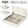 thumbnail image 4 of Breltam King Size Upholstered Platform Bed Frame with 4 Storage Drawers and Vertical Linen Wingback Channel Tufted Headboard, 4 of 9