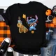 thumbnail image 3 of Camiseta de algodón con estampado de dibujos animados de Disney para niños y niñas, camiseta de verano con estampado de dibujos animados de Kawaii Harajuku, 3 of 5