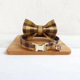 thumbnail image 1 of Velvet Pattern Cat Collar w/ Bowtie - Engrave Your Pet's ID, 1 of 15