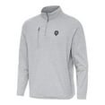 thumbnail image 2 of Men's Antigua Heather Gray New Mexico Lobos Certain Tri-Blend Quarter-Zip Top, 2 of 3