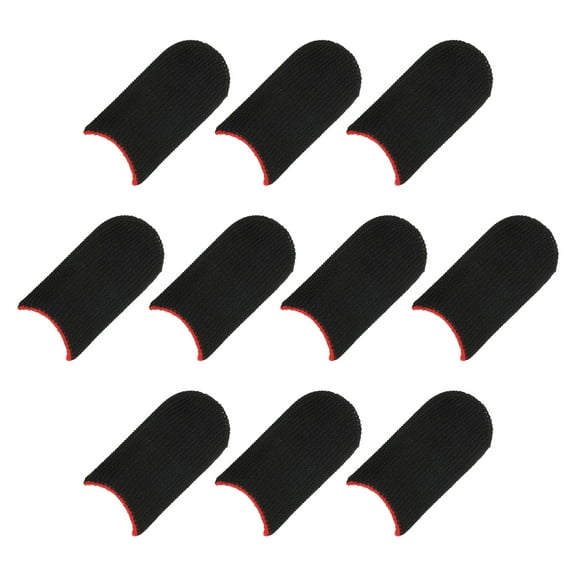 Uxcell Mobile Gaming Finger Sleeve Controller Finger Thumb Sleeve Gloves Black/Red, Carbon Fiber Anti Sweat, Pack of 50
