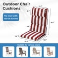 thumbnail image 3 of Aoodor High Back Patio Chair Cushions Set of 2, 47 x 21 x 2.4 Inch Outdoor Seat Cushions with Headrest for Dining Chairs, Rocking Chairs, Adirondack Chairs, Red Stripe, 3 of 7