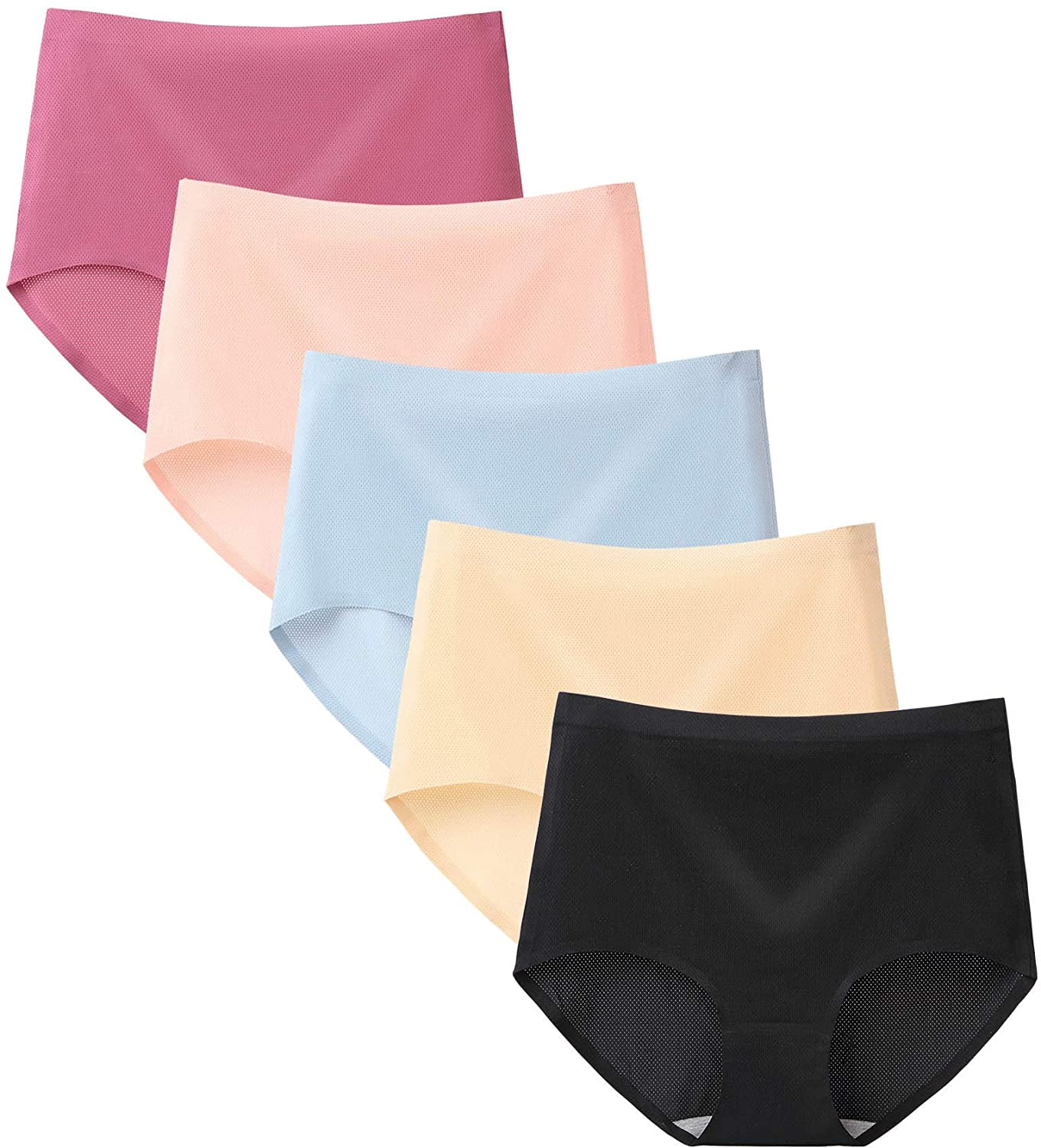 Women's Underwear High Waist Ice Silk Seamless Breathable Briefs ...