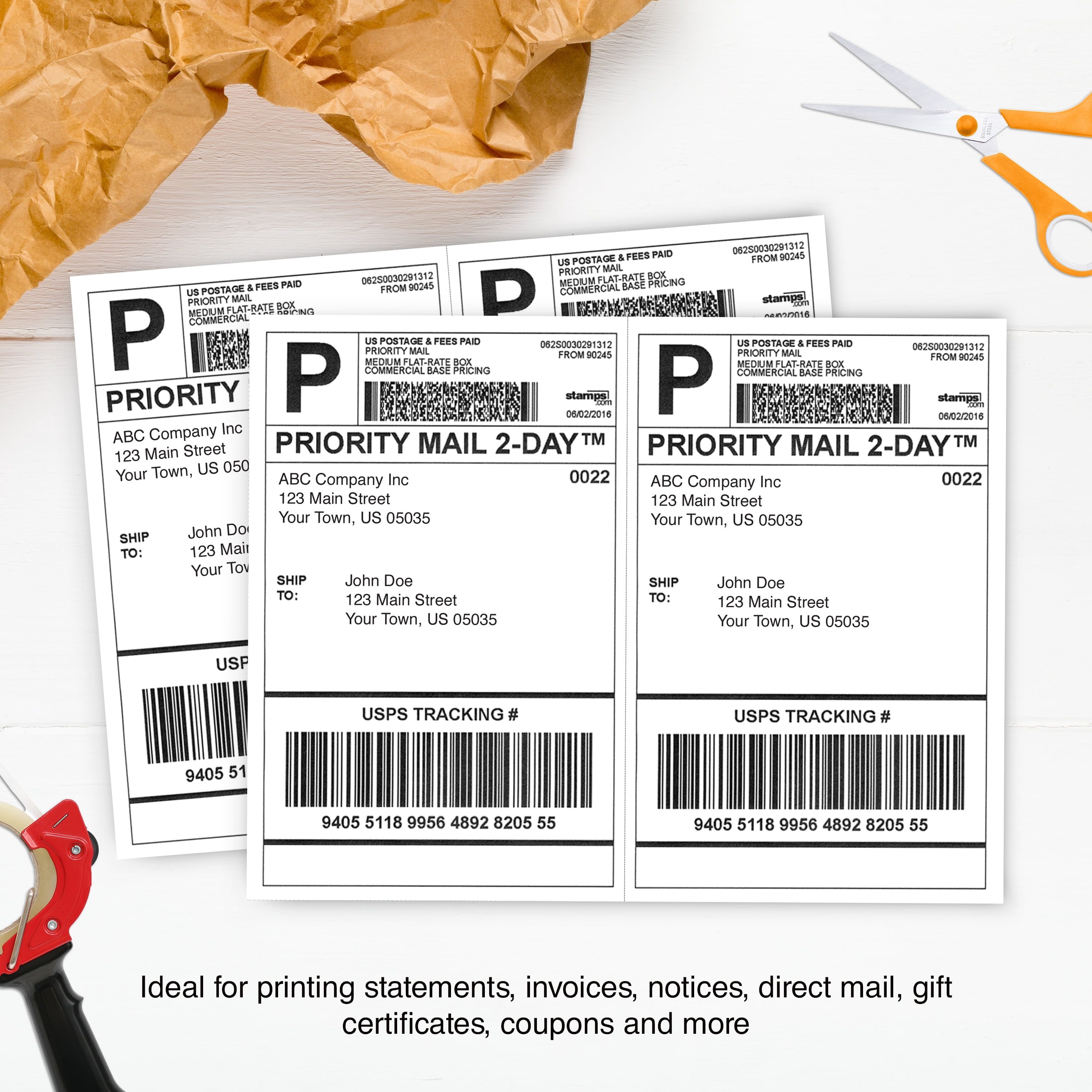 PrintWorks Professional Half Sheet Perforated Paper 8.5” x 11” - Perfect For W-2, 1099, & Statement Use - Made in the USA - 2500 Sheets - 20 lb -  Printer Compatible - White (04116C)