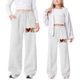 thumbnail image 2 of WAYUTE Girls Baggy Sweatpants Lightweight Straight Leg Sports Athletic Pants with Pockets Loose Comfort Stretch Outdoor Sweat Pants, 2 of 7